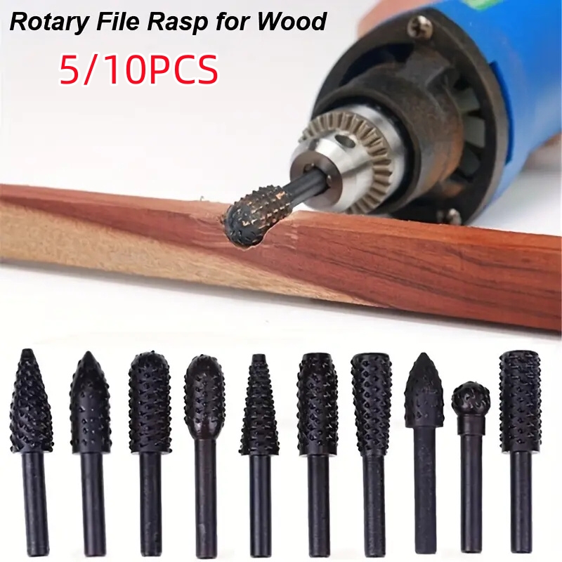 Woodworking Files And Rasps - Jeu de bavures rotatives à tige