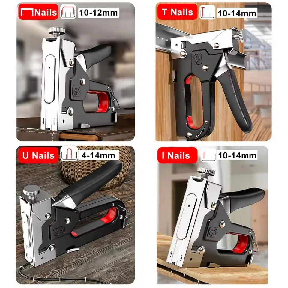 Woodworking Ebook - Pistolet à clous manuel 4-en-1, agrafeuse