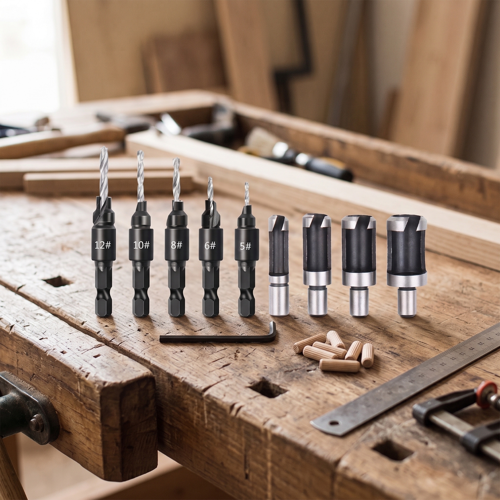 Woodworking Drill - Cutter à bouchons en bois, foret