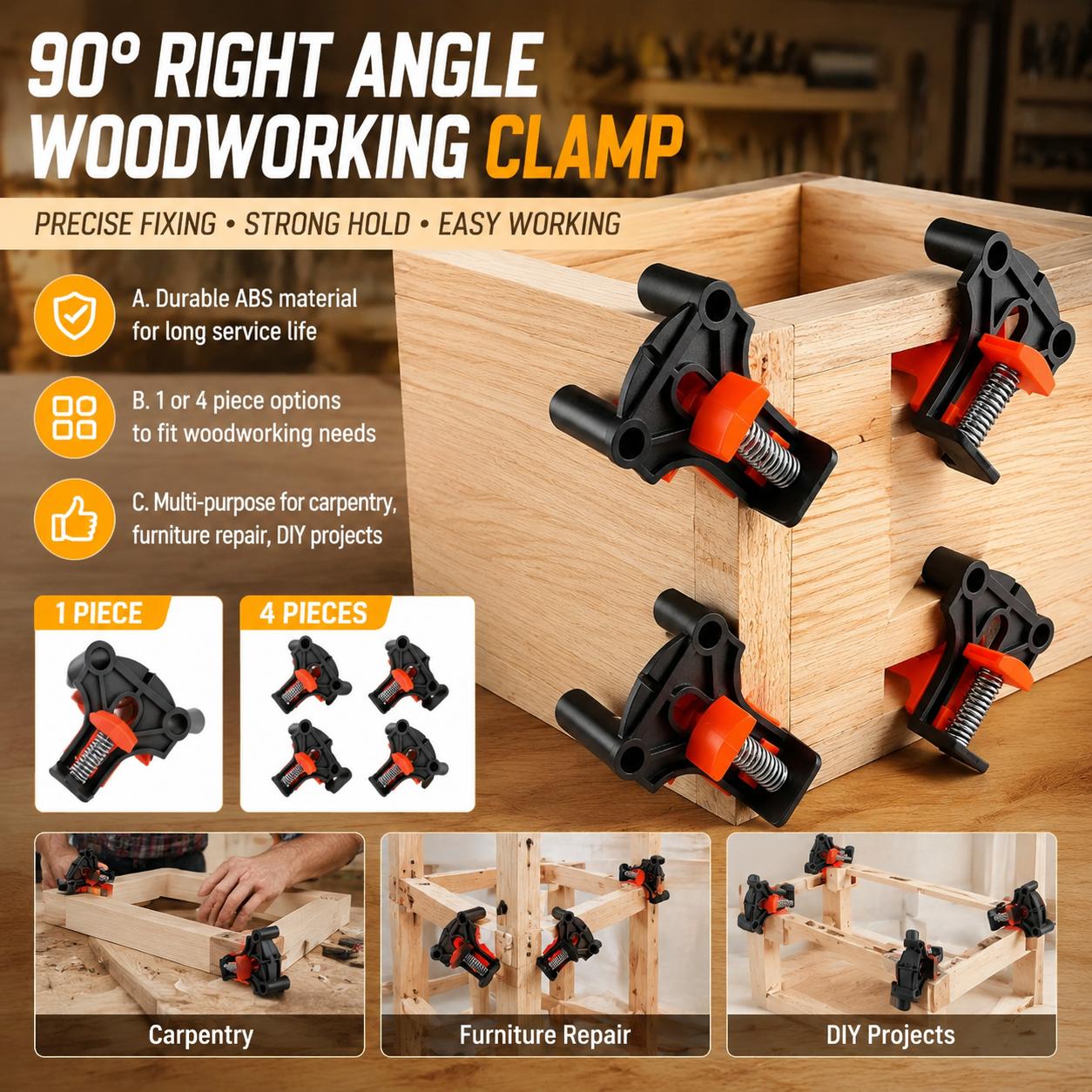 Kit de pinces d'angle à 90 deg - Woodworking Right Angle Clamp avis et prix