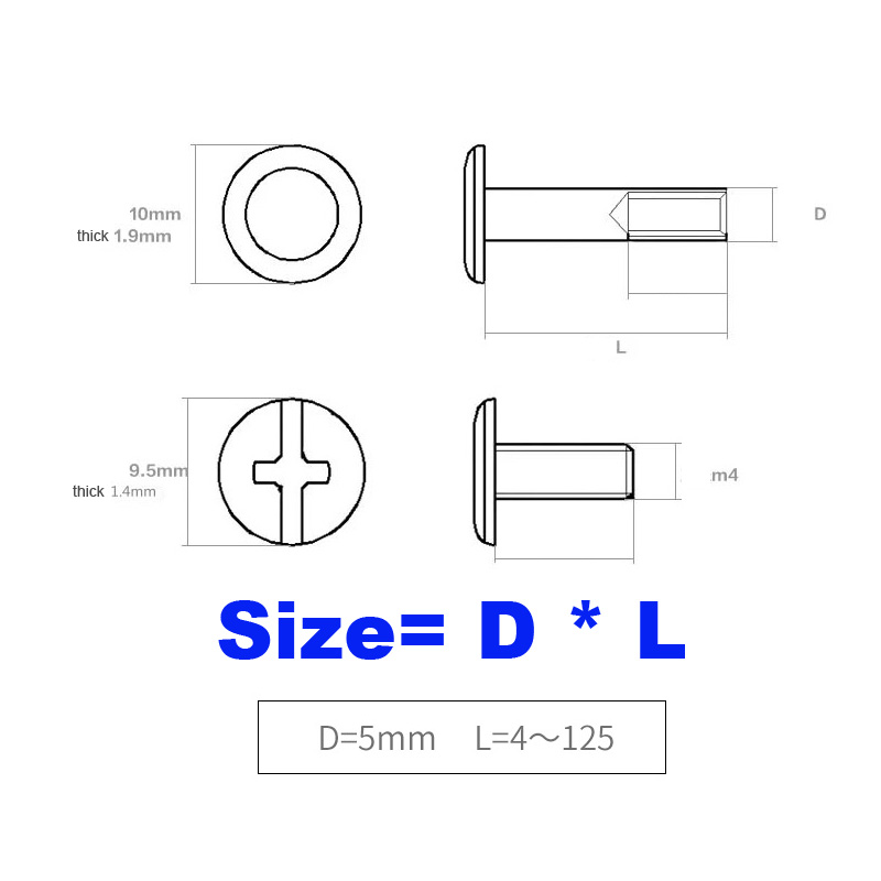2/10 pièces Vis à rivets M5x4- - Woodworking Ebook avis et prix