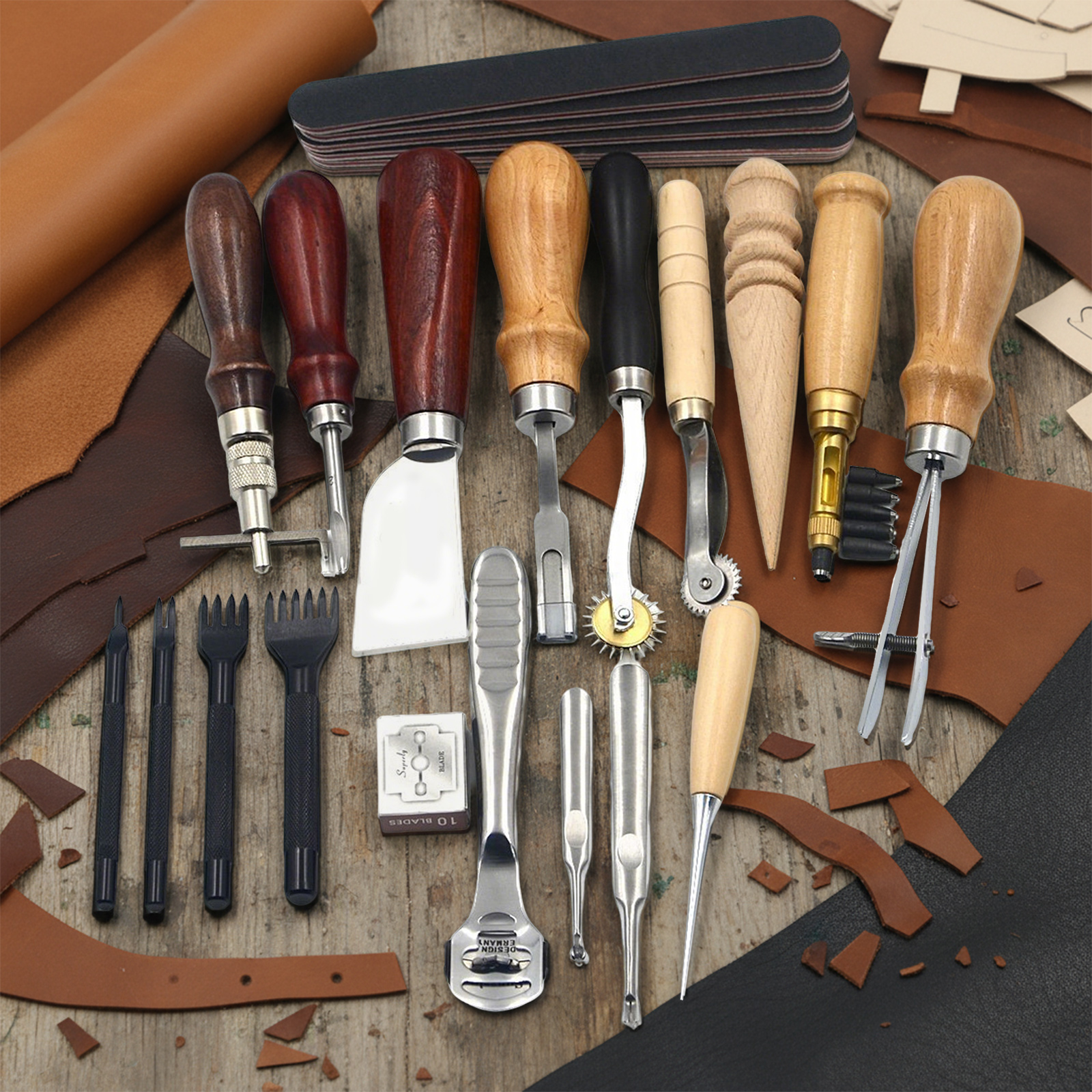 Outils pour le cuir, kit de 19 - Woodworking Edge Trimmer avis et prix